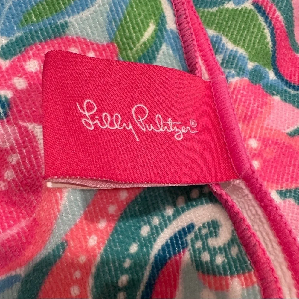 Lilly Pulitzer Vibrant Floral Beach Towel Multicolor Microfiber Pool Pnk Blue OS